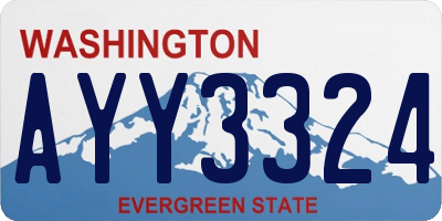 WA license plate AYY3324