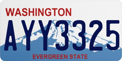 WA license plate AYY3325