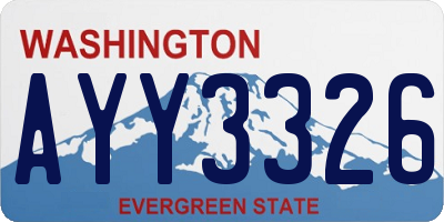 WA license plate AYY3326