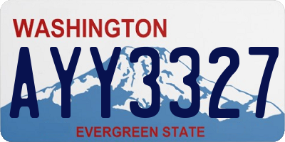 WA license plate AYY3327