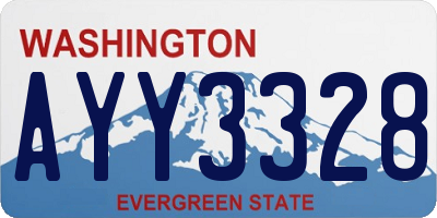 WA license plate AYY3328