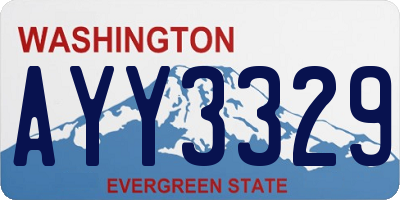 WA license plate AYY3329