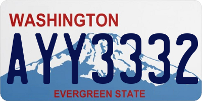 WA license plate AYY3332