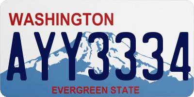 WA license plate AYY3334