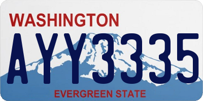 WA license plate AYY3335