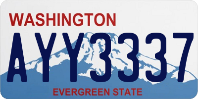 WA license plate AYY3337