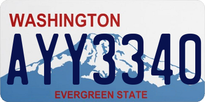 WA license plate AYY3340