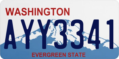 WA license plate AYY3341