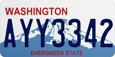 WA license plate AYY3342