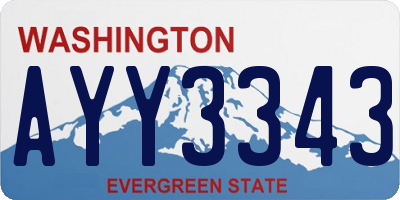 WA license plate AYY3343