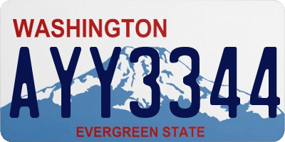 WA license plate AYY3344