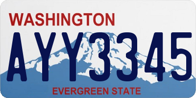 WA license plate AYY3345