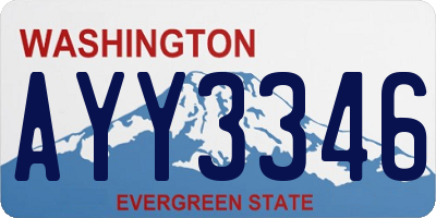 WA license plate AYY3346