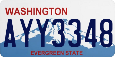 WA license plate AYY3348