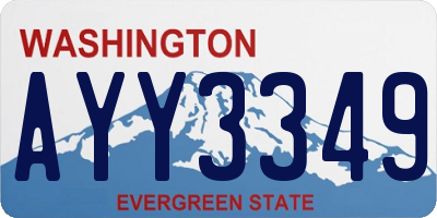 WA license plate AYY3349