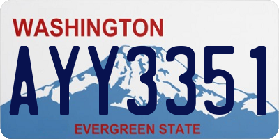 WA license plate AYY3351