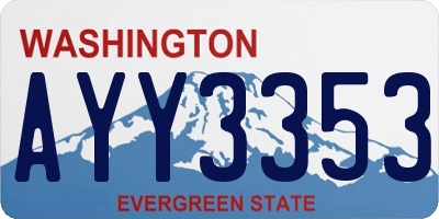 WA license plate AYY3353