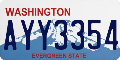 WA license plate AYY3354