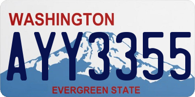 WA license plate AYY3355