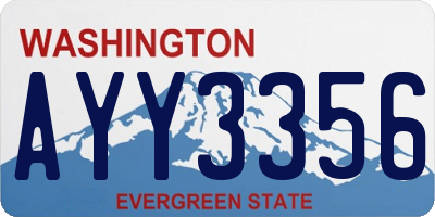 WA license plate AYY3356