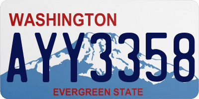 WA license plate AYY3358