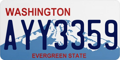 WA license plate AYY3359