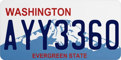 WA license plate AYY3360