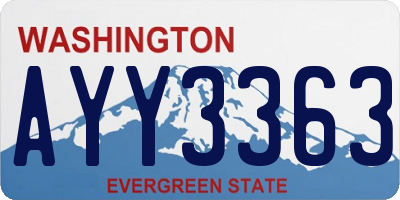 WA license plate AYY3363