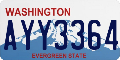 WA license plate AYY3364