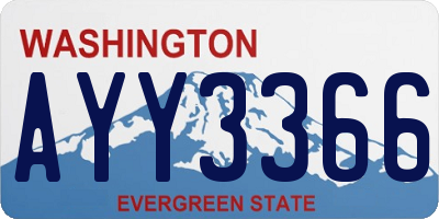 WA license plate AYY3366