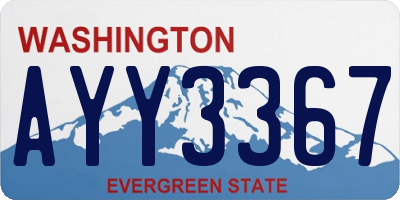 WA license plate AYY3367