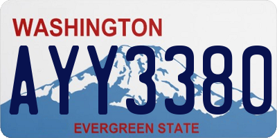 WA license plate AYY3380