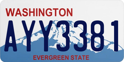 WA license plate AYY3381