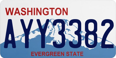 WA license plate AYY3382