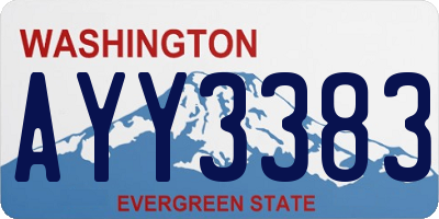 WA license plate AYY3383