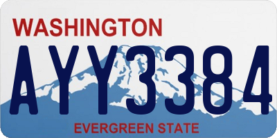 WA license plate AYY3384