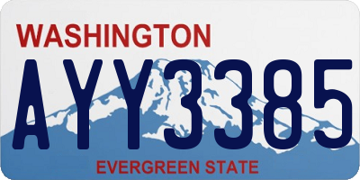 WA license plate AYY3385