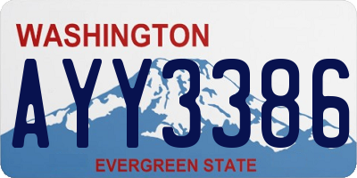 WA license plate AYY3386