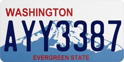 WA license plate AYY3387