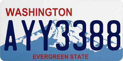 WA license plate AYY3388