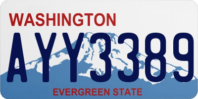 WA license plate AYY3389