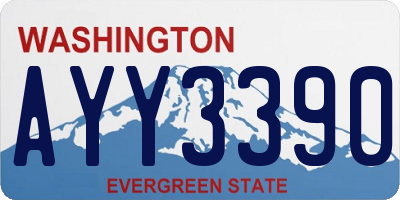 WA license plate AYY3390