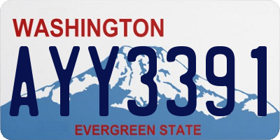 WA license plate AYY3391