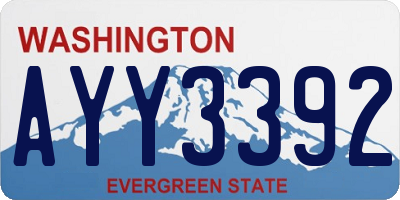 WA license plate AYY3392