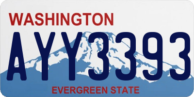 WA license plate AYY3393