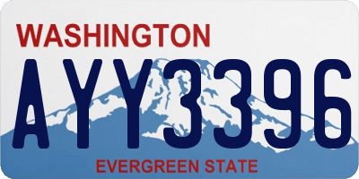 WA license plate AYY3396