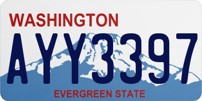 WA license plate AYY3397