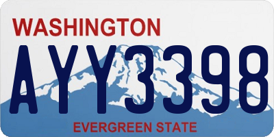 WA license plate AYY3398