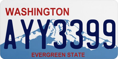 WA license plate AYY3399