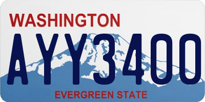 WA license plate AYY3400